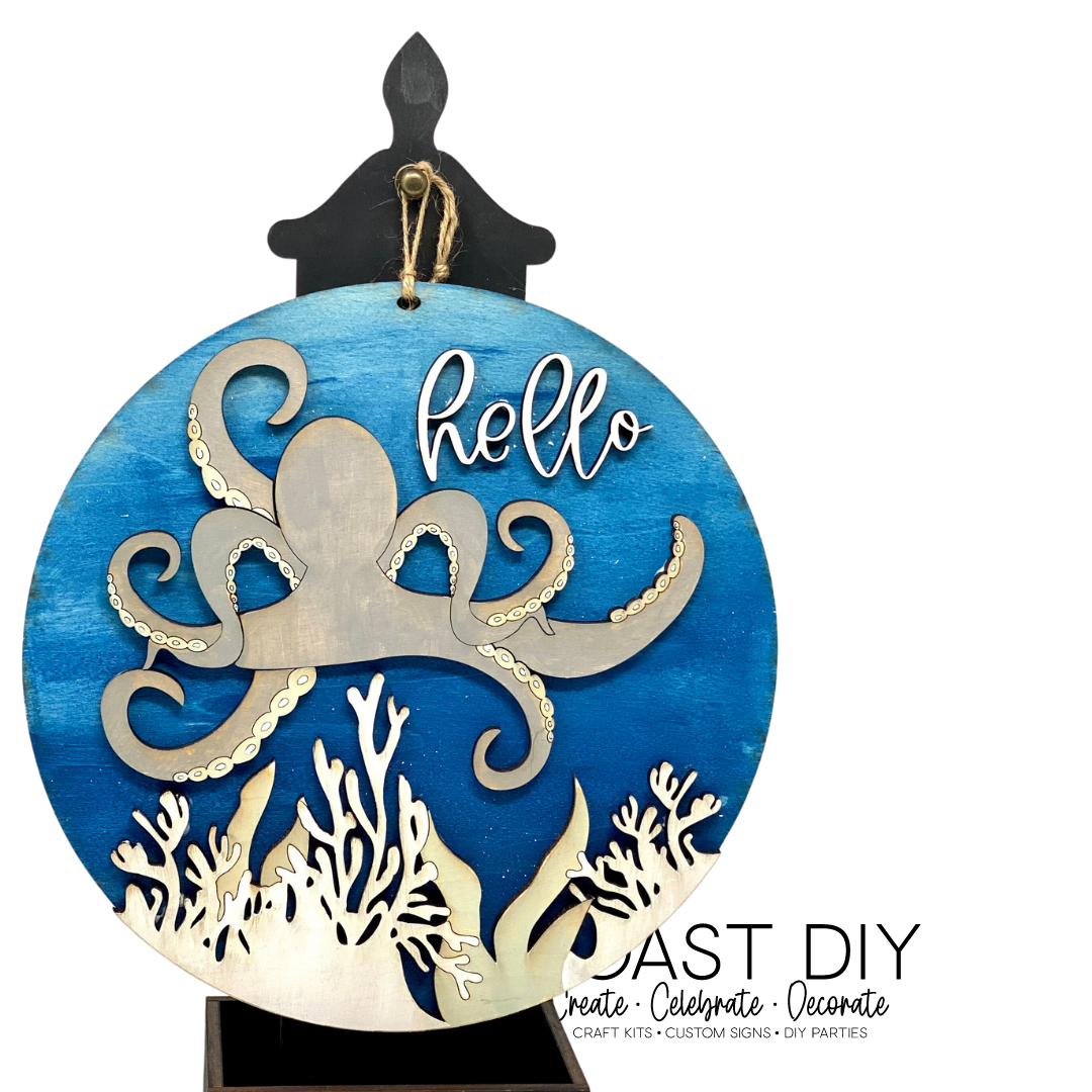 Hello Octopus Mini Sign