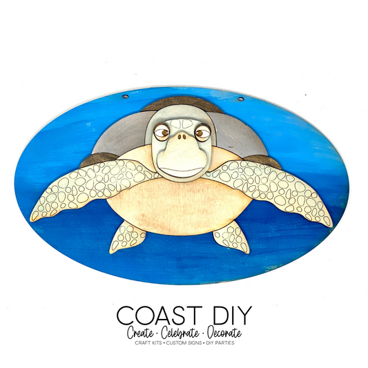 Oval Sea Turtle Sign
