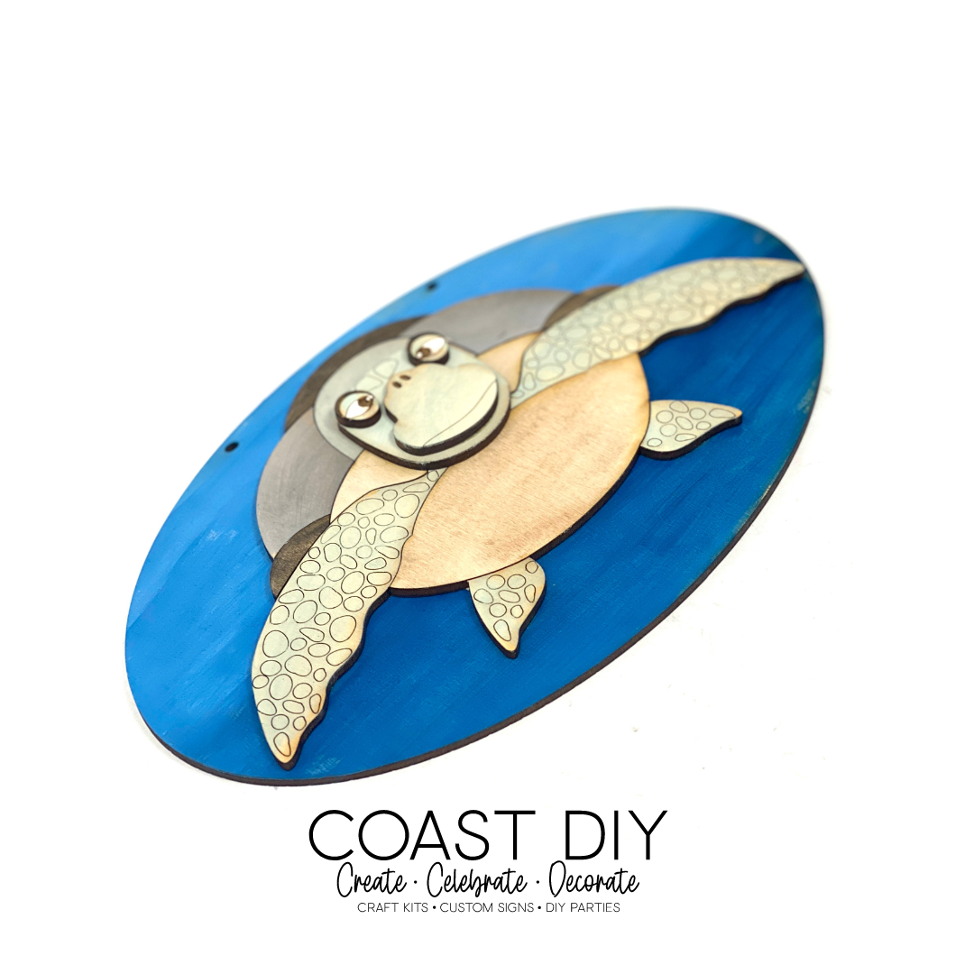 Oval Sea Turtle Sign