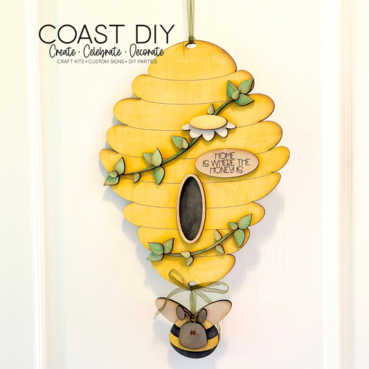 Beehive and Bee Hanging Sign