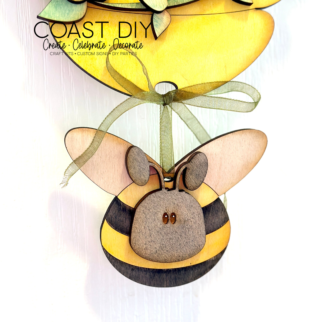 Beehive and Bee Hanging Sign