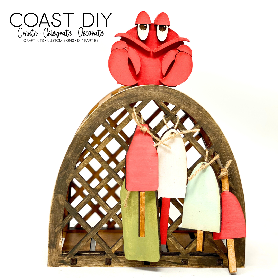 Lobster Trap and Bouy Shelf Decor