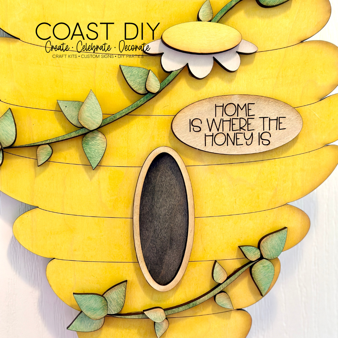 Beehive and Bee Hanging Sign