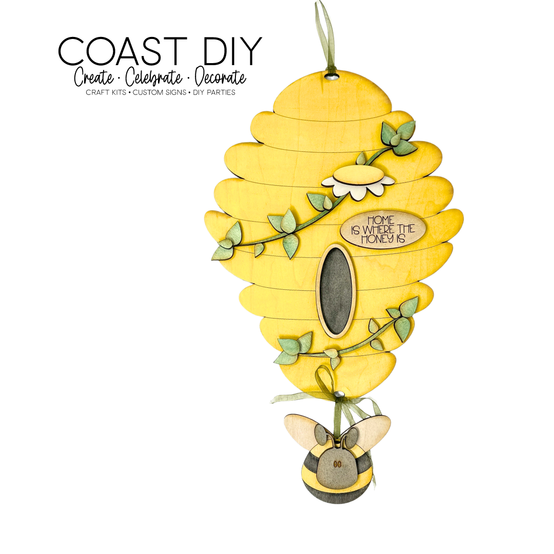 Beehive and Bee Hanging Sign