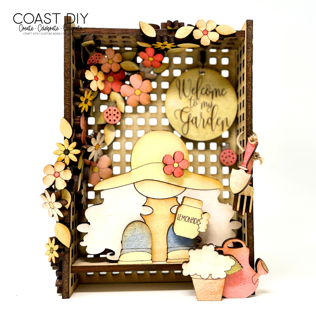 Trellis Bench Garden Gnome