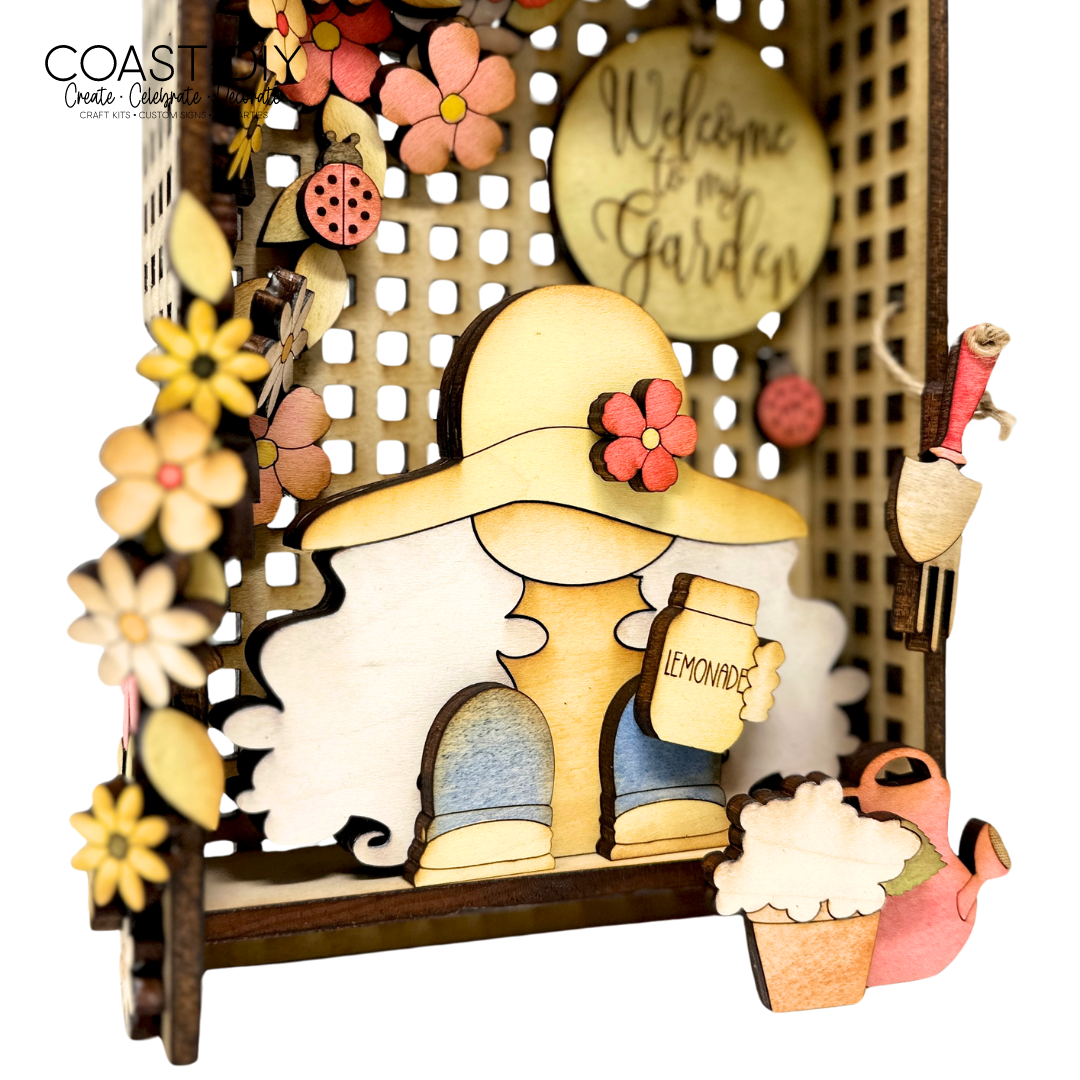 Trellis Bench Garden Gnome