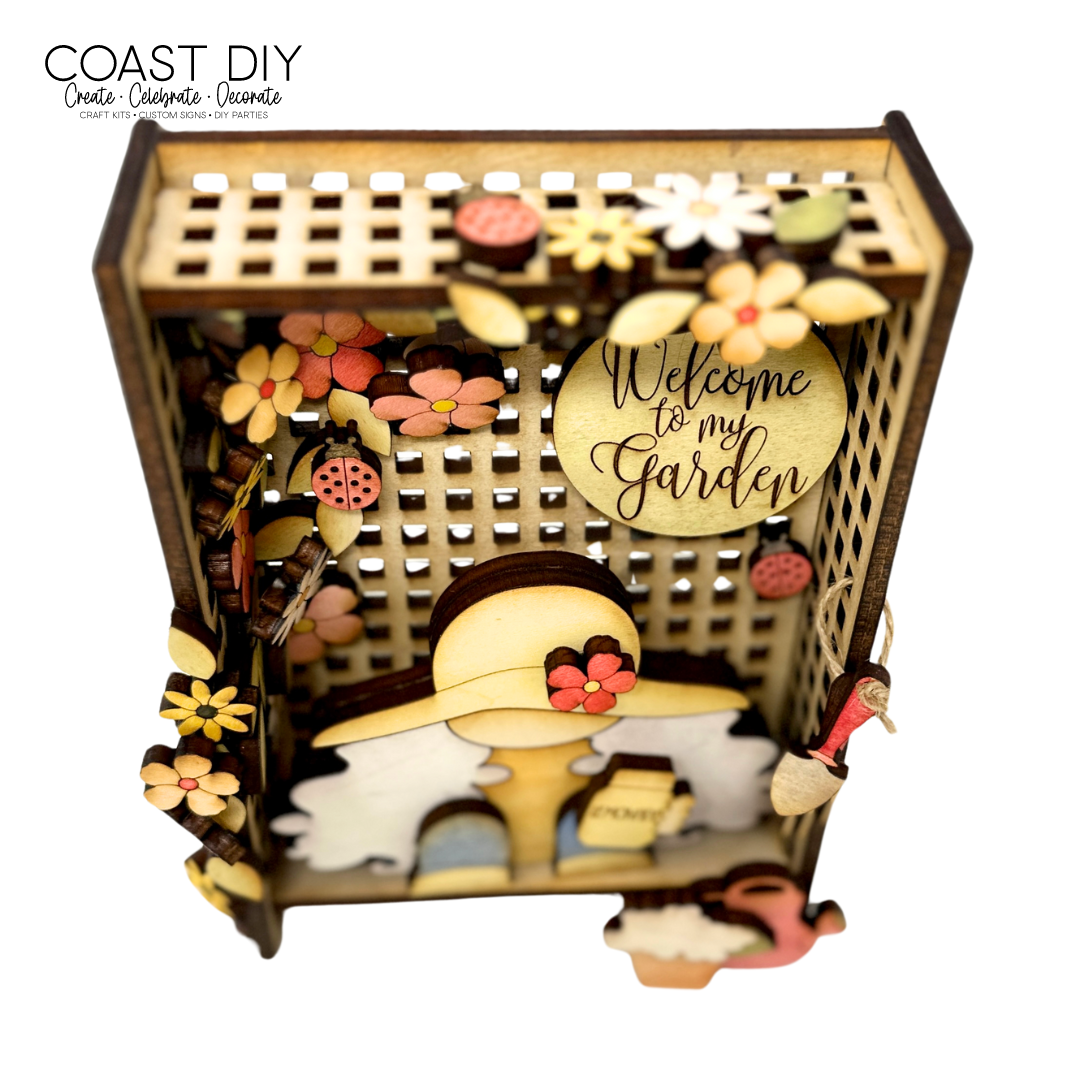 Trellis Bench Garden Gnome