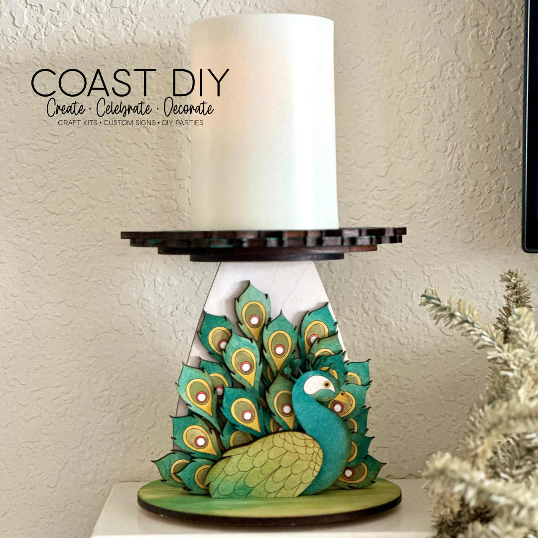 Peacock Candle Holder Craft Kit