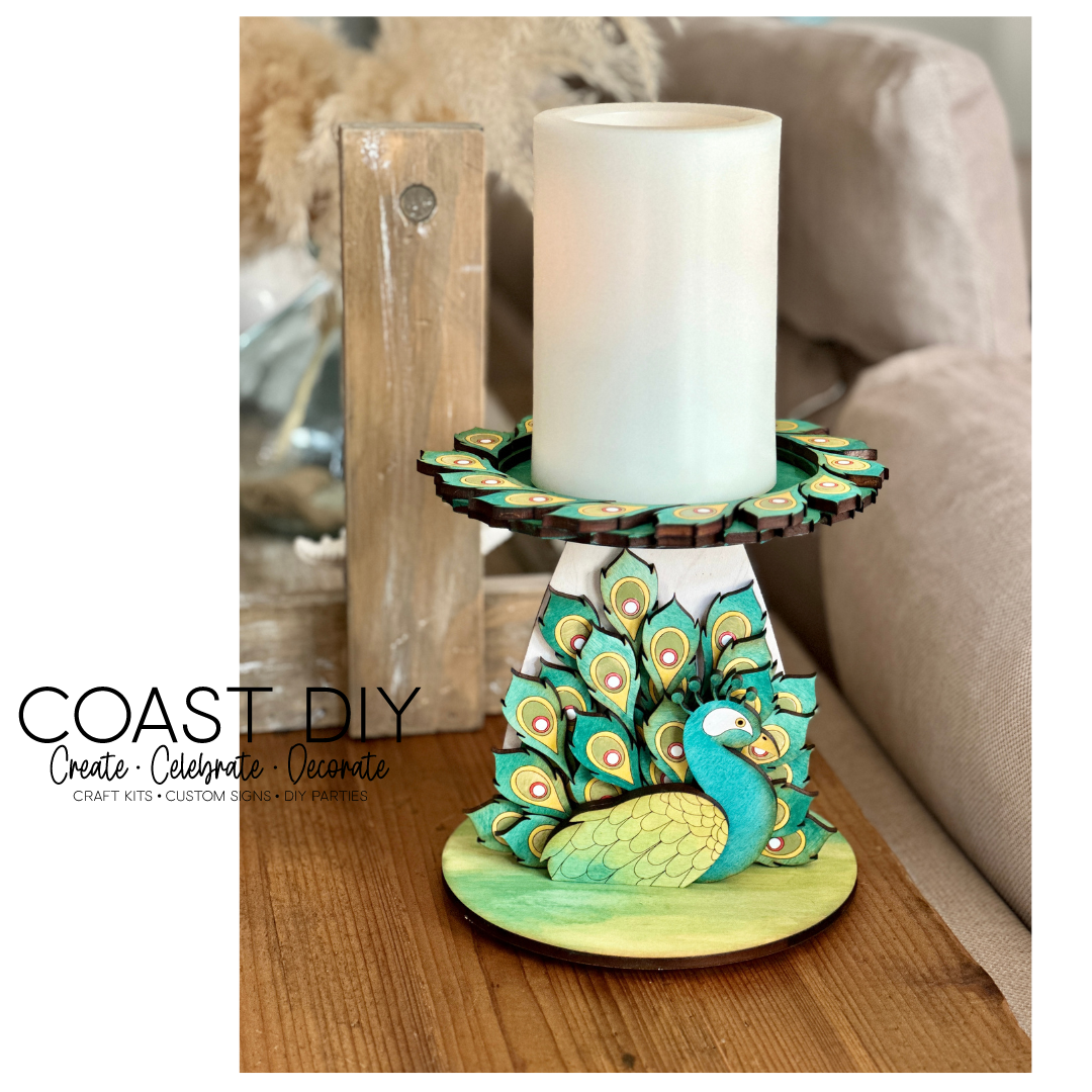 Peacock Candle Holder Craft Kit