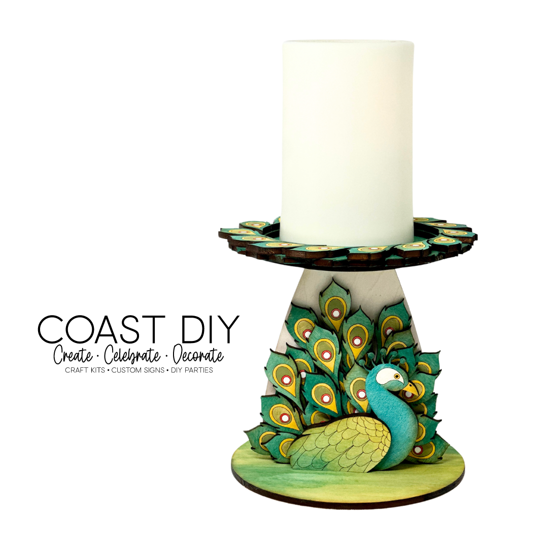 Peacock Candle Holder Craft Kit
