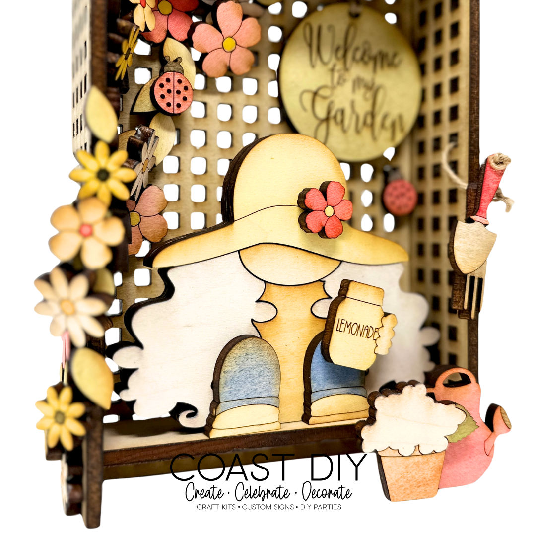 Trellis Bench with Garden Gnome Craft Kit