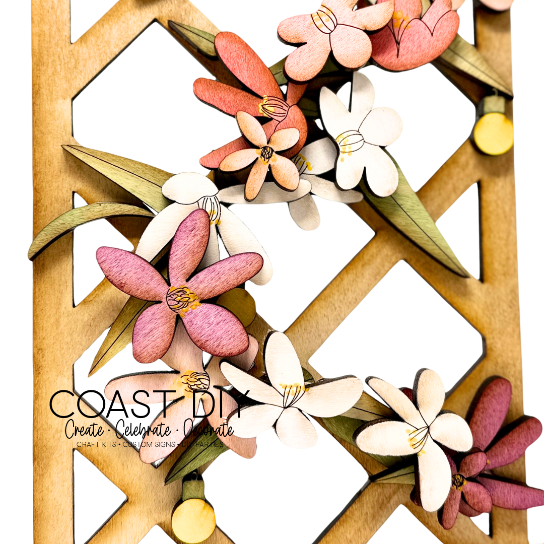 Trellis with Hummingbird Feeder & Flowers Craft Kit