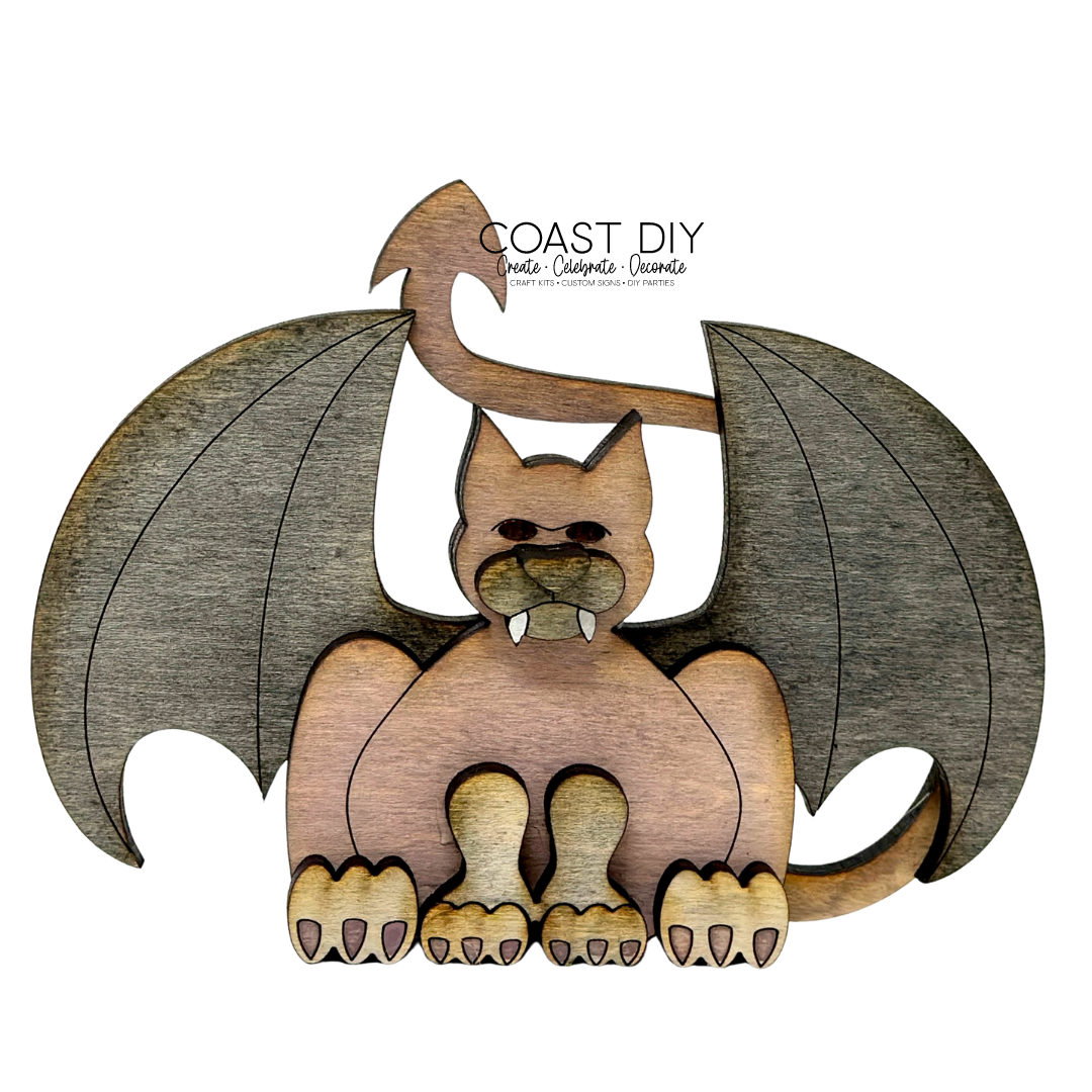 Trio of Gargoyles with stain