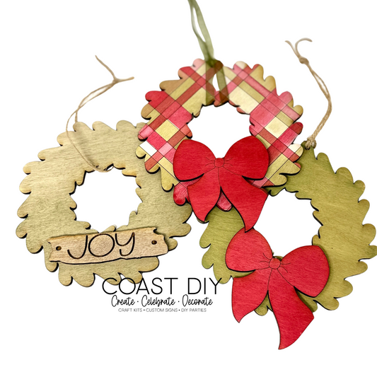Wreath ornament with Bow Craft Kit
