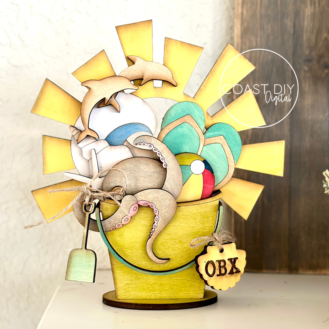 Dimensional Beach Bucket Shelf Sitter Kit