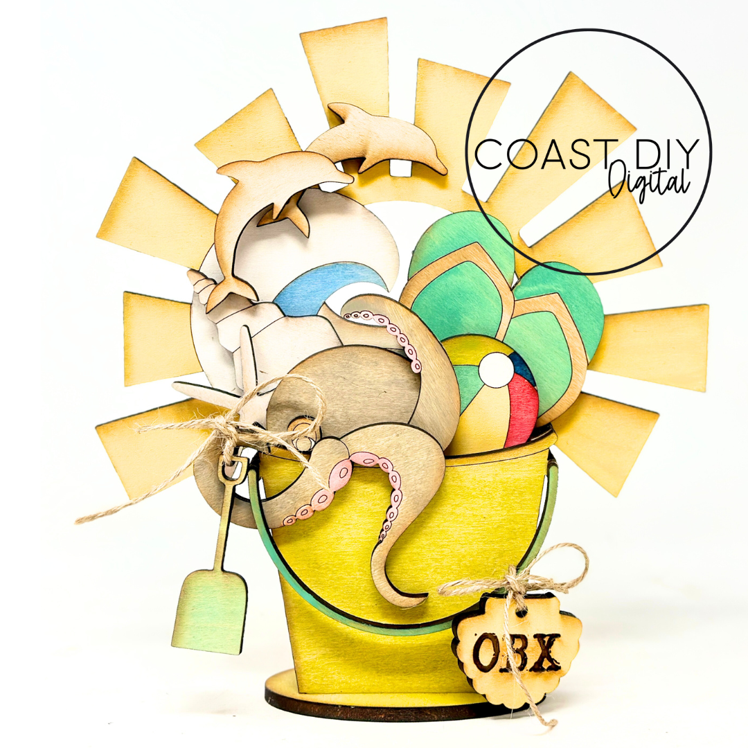 Dimensional Beach Bucket Shelf Sitter Kit