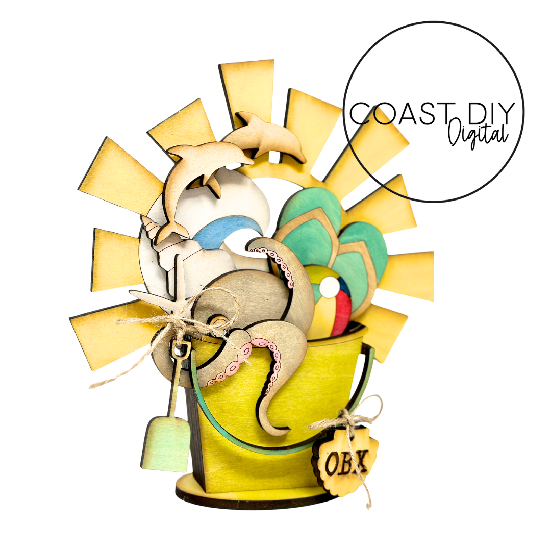 Dimensional Beach Bucket Shelf Sitter Kit