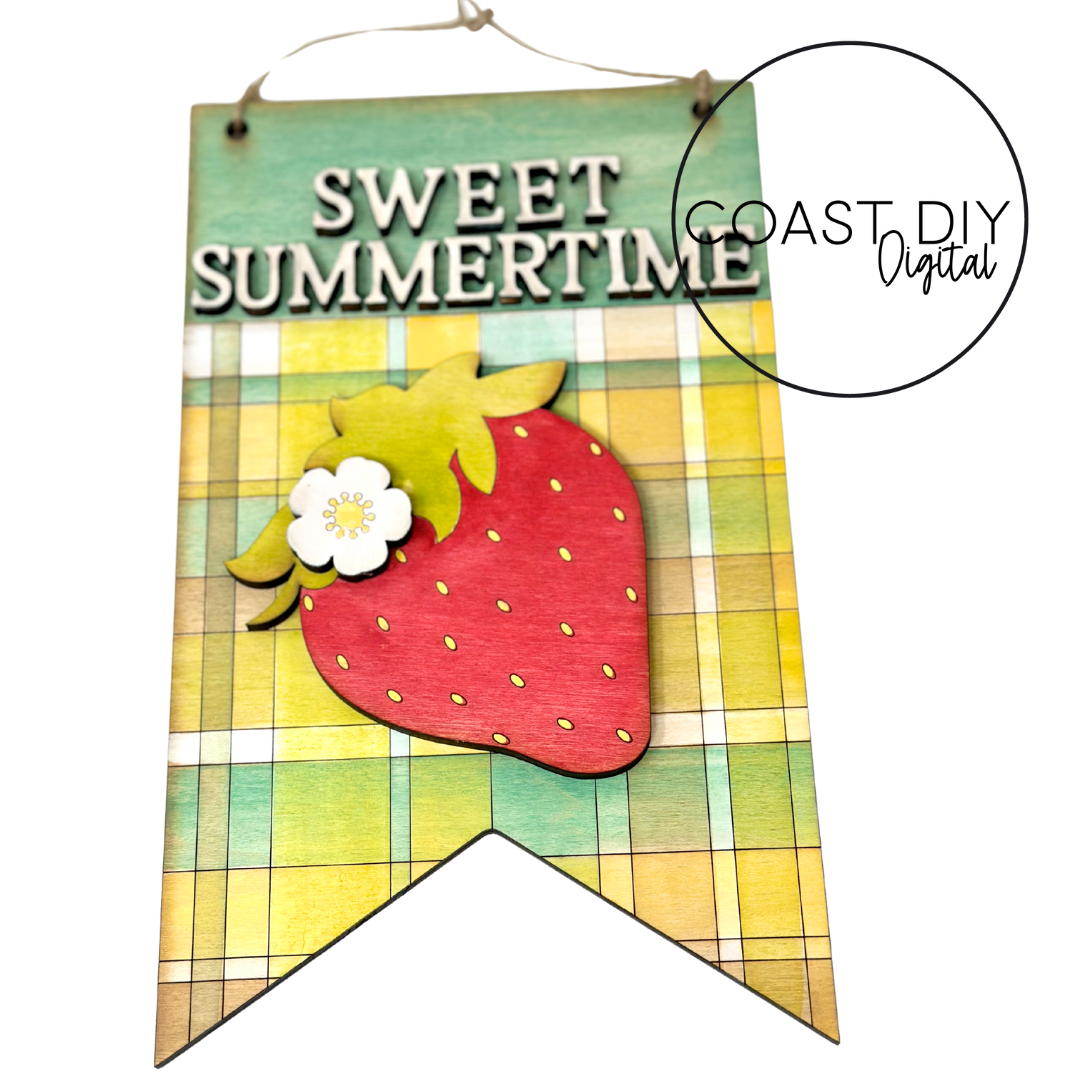 Plaid Mini Signs - Strawberry and Daisy