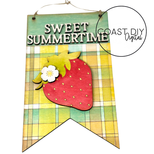 Plaid Mini Signs - Strawberry and Daisy