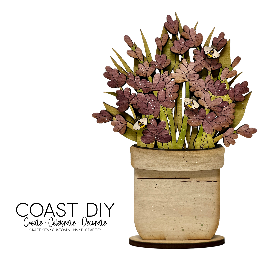 Lavender Crock Shelf Sitter