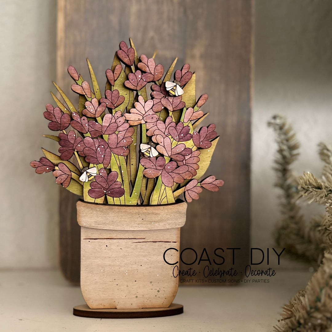 Lavender Crock Shelf Sitter