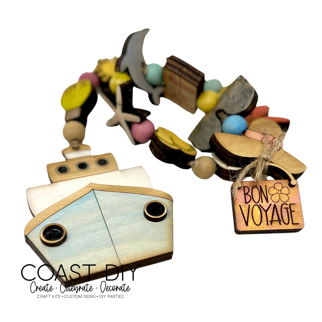Cruise Wood Beads and Cruise Ship Ornament