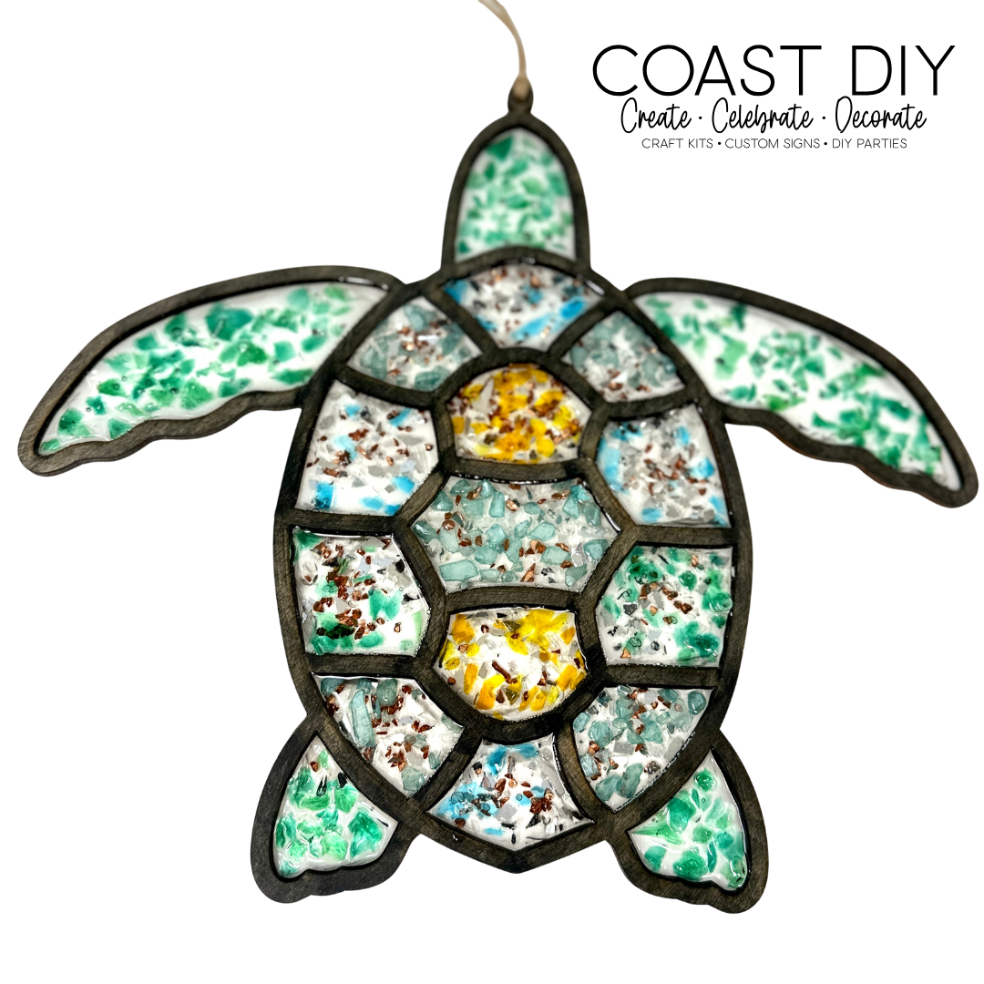 Faux Stained Glass Sea Turtle