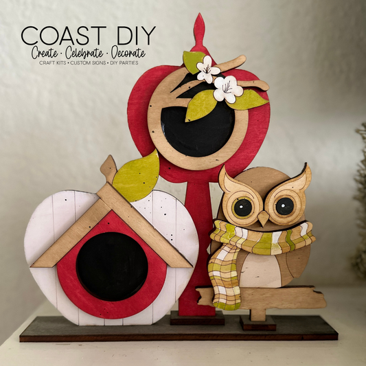 Shelf Sitter Apple Birdhouses & Owl Craft Kit