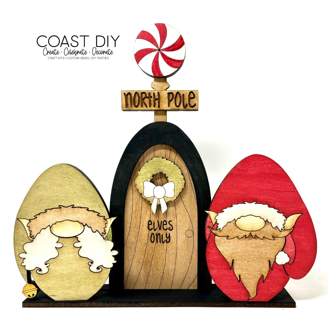 Elves at the North Pole Door