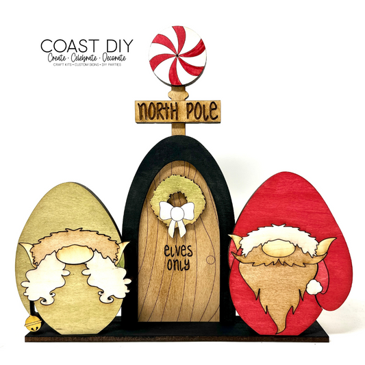 Elves at the North Pole Door