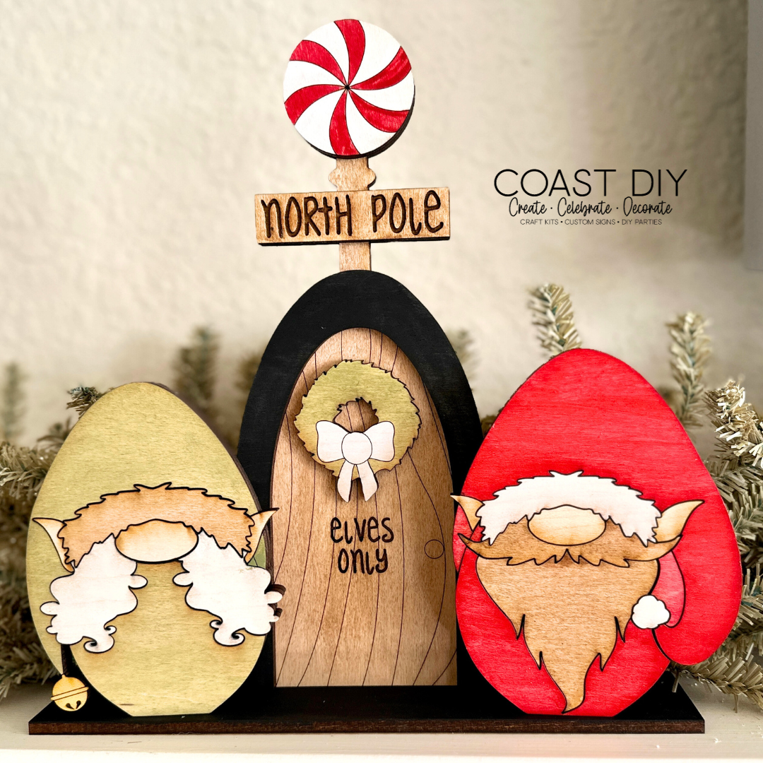 Elves at the North Pole Door