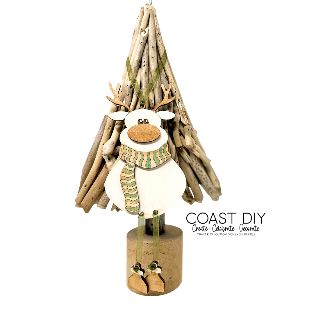 Leggy Reindeer Duo Ornaments