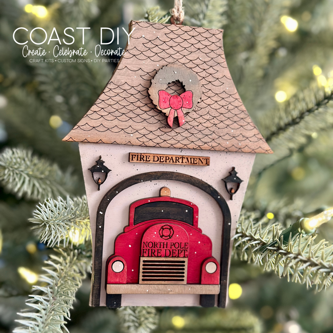 North Pole Firehouse Ornament