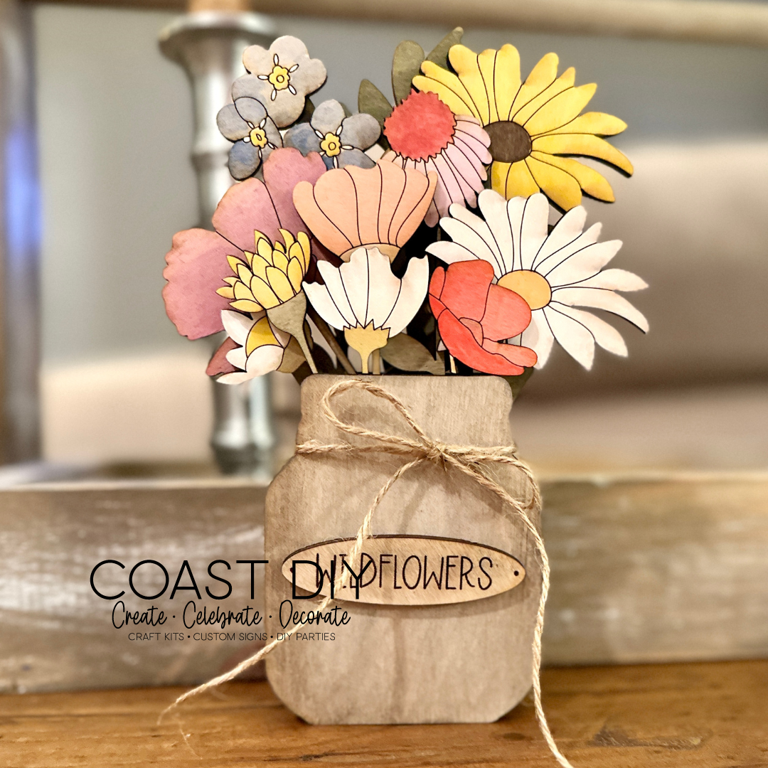 Custom Wildflower Mason Jar Craft Kit (Read Description)