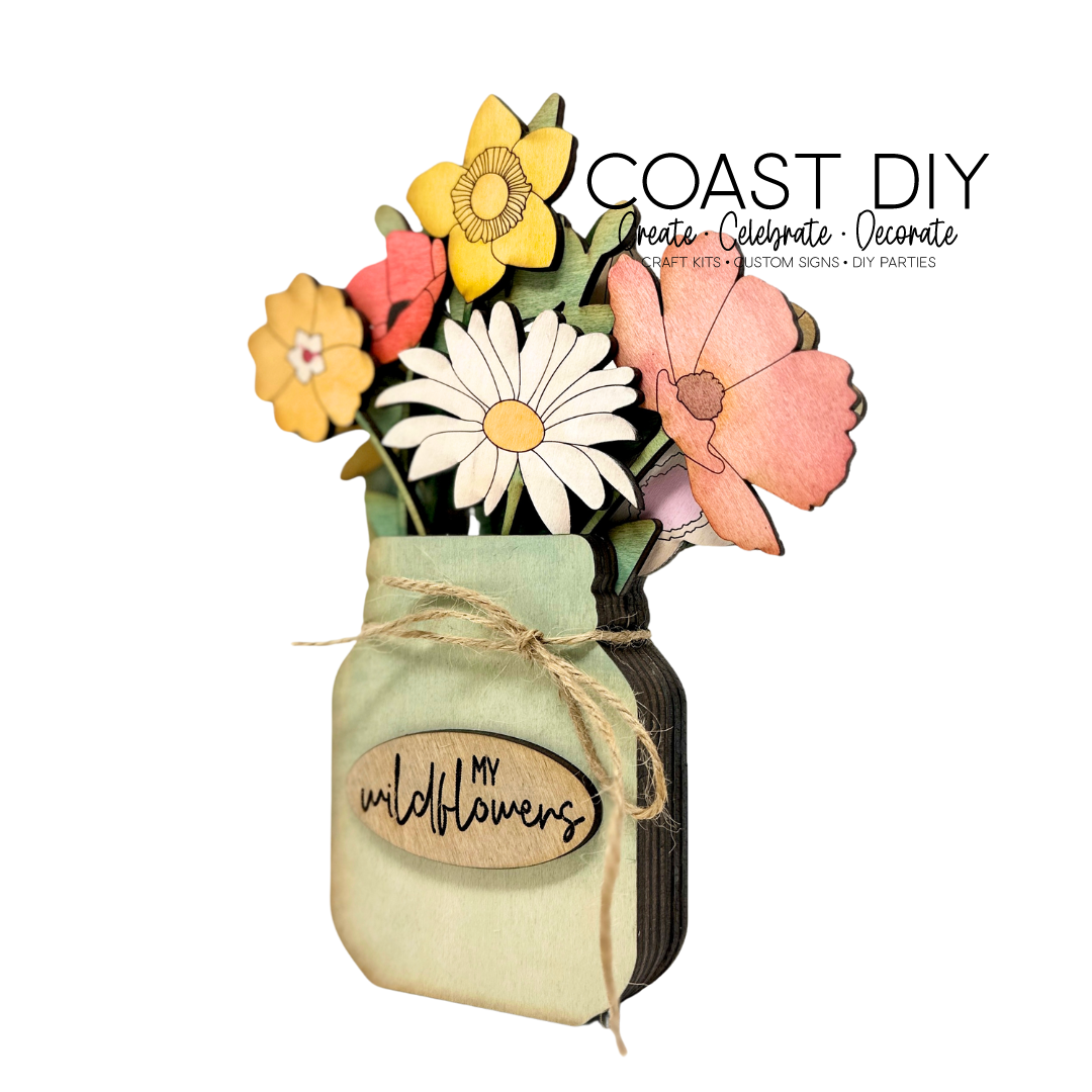 Custom Wildflower Mason Jar Craft Kit (Read Description)