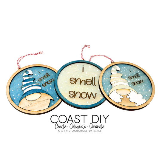 I Smell Snow Round Ornaments