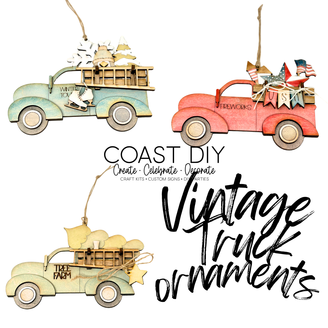 Vintage Truck Ornament Craft Kits