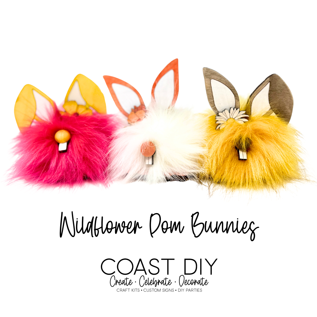 Wildflower Pom Bunny Trio