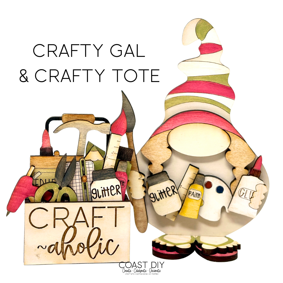 Crafty Gal & Craft Tote Shelf Sitter Craft Kit & Video Tutorial