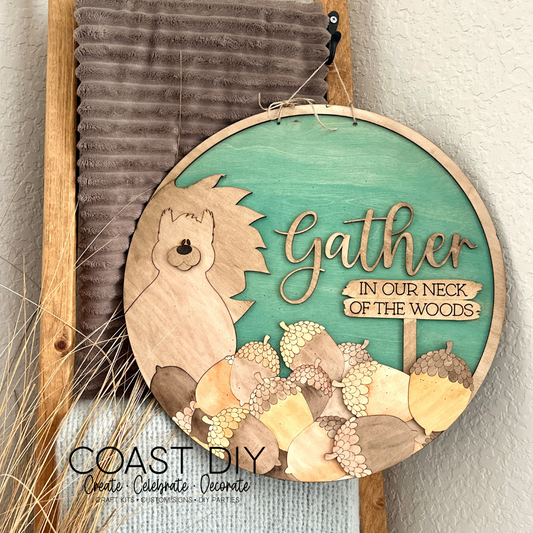 Gather or Welcome Acorn Round Sign Craft Kit