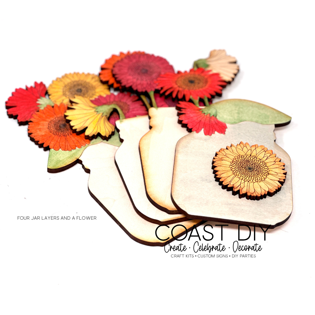 Gerbera Daisy Mason Jar