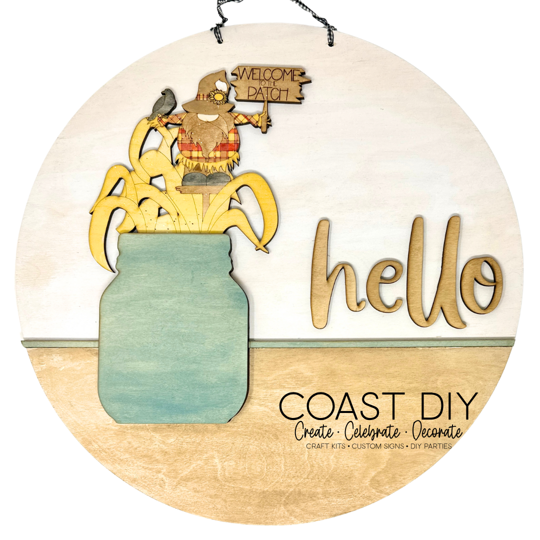 Interchangeable Mason Jar 18" Round Sign OR Shelf Sitter Craft Kit