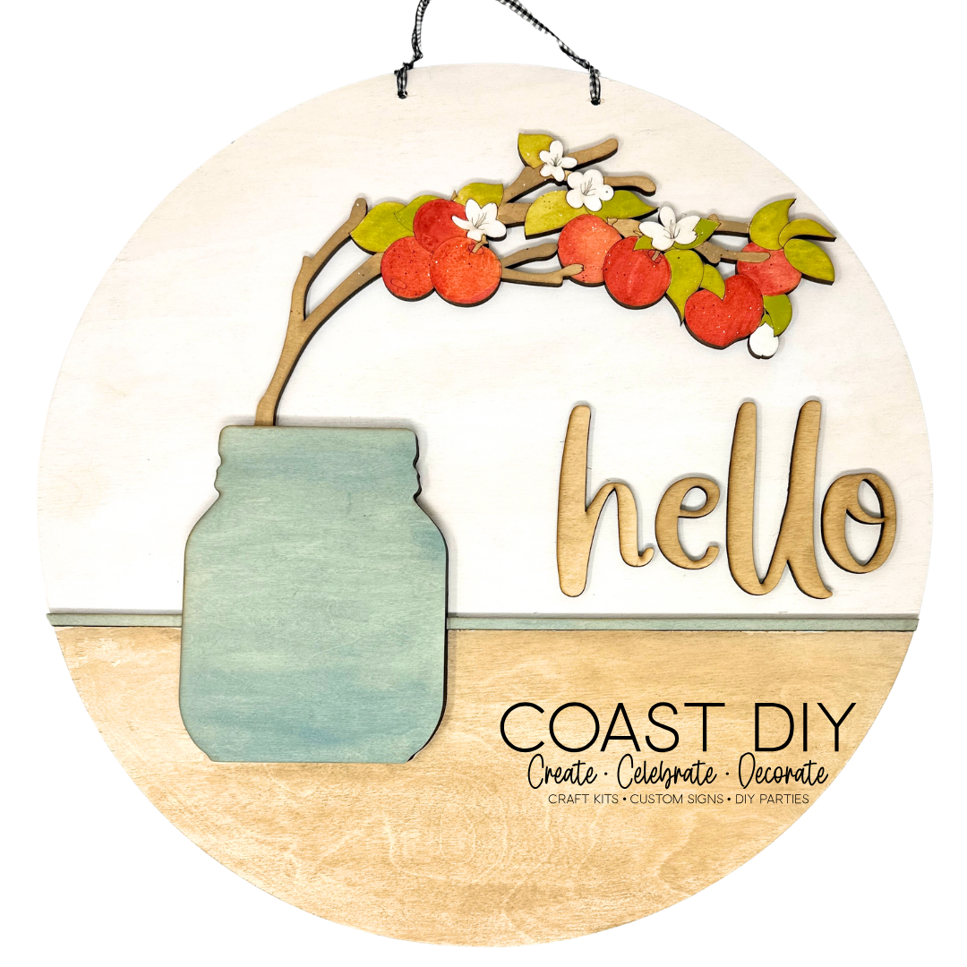 Interchangeable Mason Jar 18" Round Sign OR Shelf Sitter Craft Kit