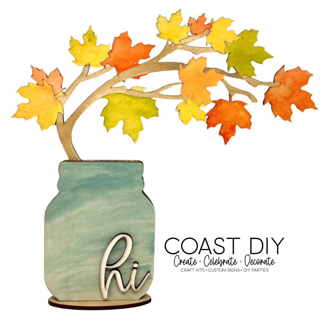 Interchangeable Mason Jar 18" Round Sign OR Shelf Sitter Craft Kit