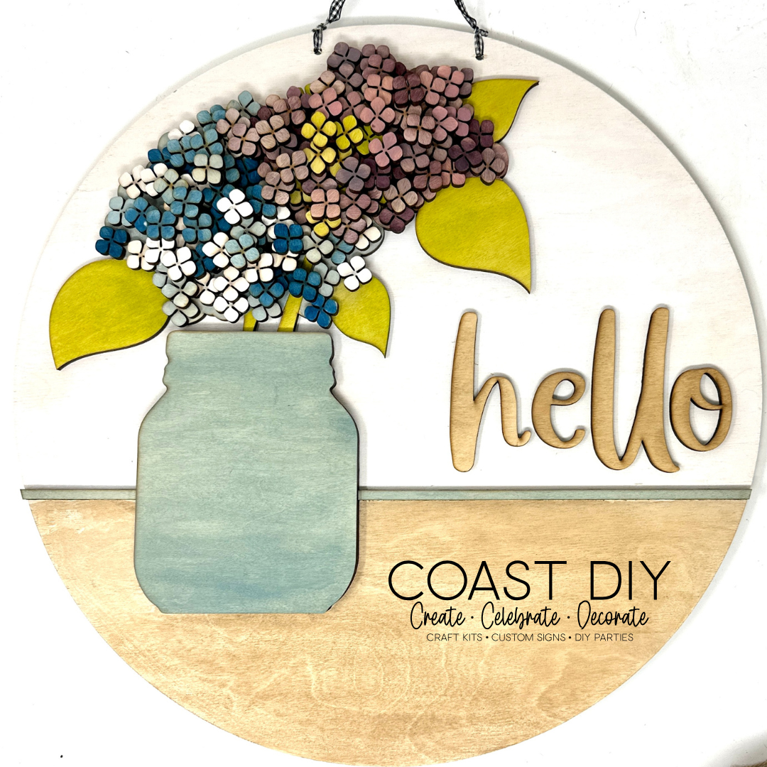 Interchangeable Mason Jar 18" Round Sign OR Shelf Sitter Craft Kit