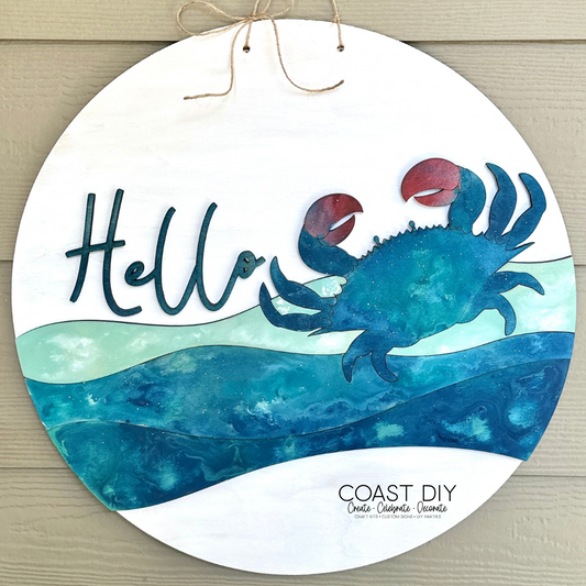 Hello Crab Round Sign Craft Kit