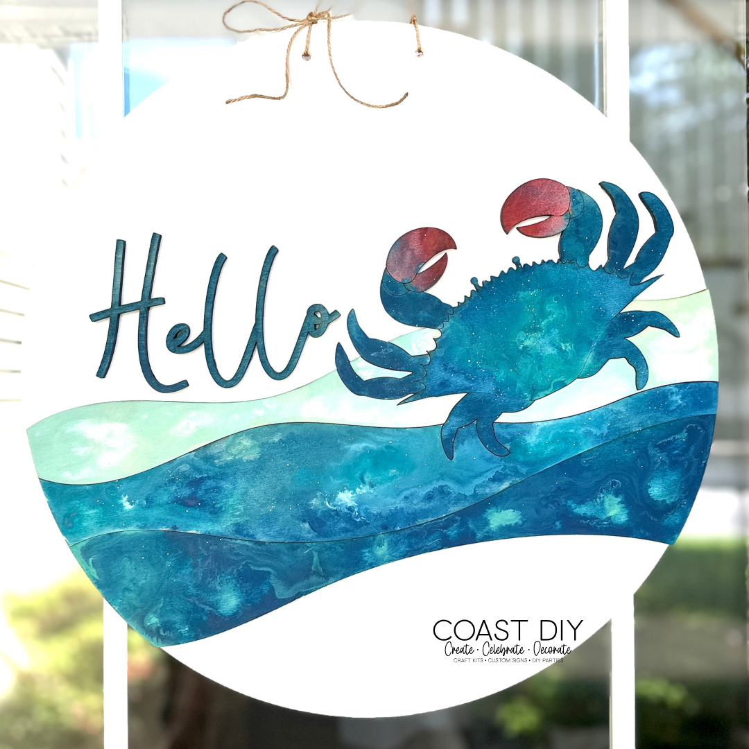Hello Crab Round Sign Craft Kit