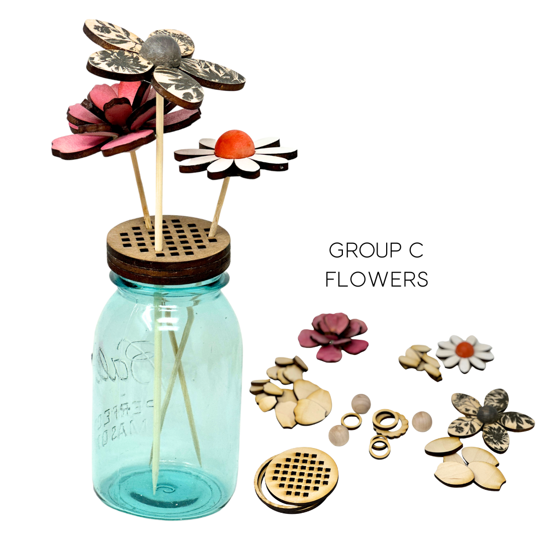 Wooden 3D Flowers