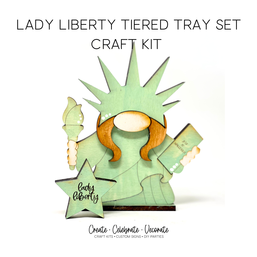Lady Liberty Tiered Tray Set Craft Kit
