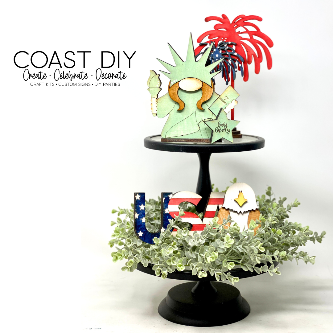 Lady Liberty Tiered Tray Set Craft Kit